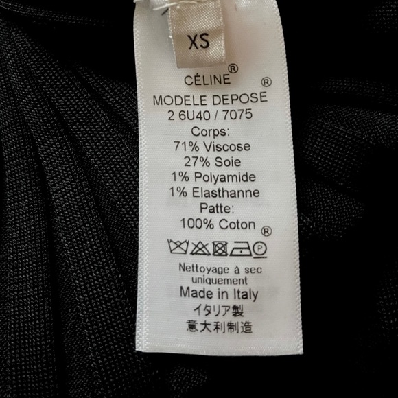 CÉLINE BLACK RIBBED MIDI DRESS SIZE XS PHOEBE PHILO - Picture 6 of 8